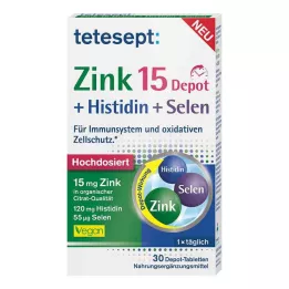 TETESEPT Zink 15 Depot+Histidine+Selen Comprimés pelliculés, 30 Comprimés