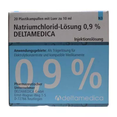 Solution de chlorure de sodium 0,9% Deltamedica Luer Pl., 20X10 ml