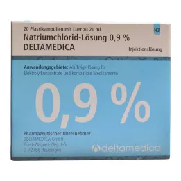 Solution de chlorure de sodium 0,9% Deltamedica Luer Pl., 20X20 ml