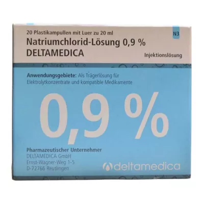 Solution de chlorure de sodium 0,9% Deltamedica Luer Pl., 20X20 ml