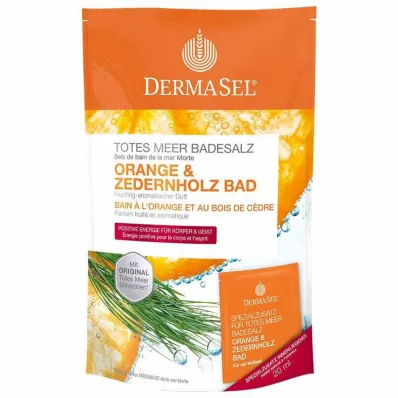 DERMASEL Sels de bain de la Mer Morte Orange &amp; Bois de cèdre, 1 P