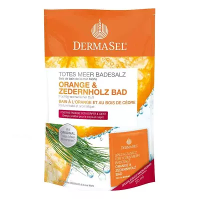 Dermasel Sel de Bain de la Mer Morte Orange &amp; Bois de Cèdre (1 paquet)