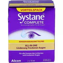 SYSTANE COMPLETE Tampon de mouillage pour les yeux sans conservation, 2X10 ml