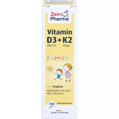 VITAMIN D3+K2 MK-7 all trans Family Goutte-à-goutte, 20 ml