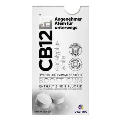 CB12 Boost Chewing-gum blanc deucalyptus, 10 pc CB12 Boost Chewing-gum blanc deucalyptus, 10 pc