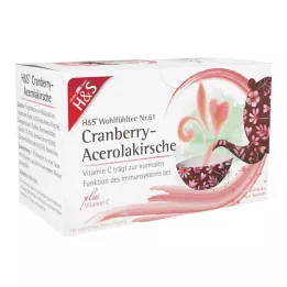 H&amp;S Cranberry-cerise acérole avec vitamine C, 20X2.8 g