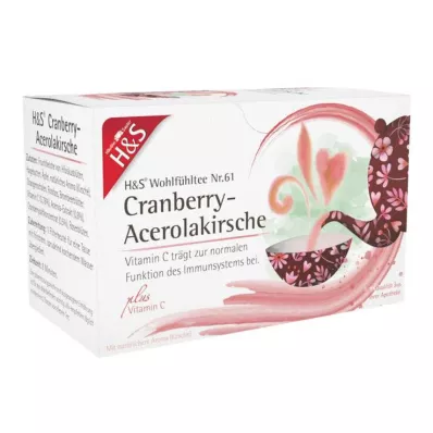 H&amp;S Cranberry acérola cerise avec sachet de vitamine C, 20X2,8 g