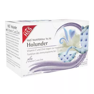 H&S Sureau avec vitamine C et sac filtrant en zinc, 20X2,5 g H&S Sureau avec vitamine C et sac filtrant en zinc, 20X2,5 g