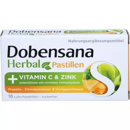 DOBENSANA Herbal Vitamine C Miel &amp; Pastillage Zinc, 16 pcs