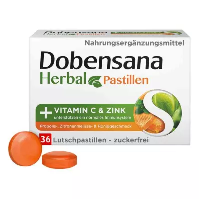 Dobensana Miel à base de plantes Vitamines C &amp; Pastil de zinc.(36 pièces)