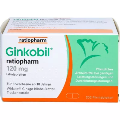 GINKOBIL-ratiopharm 120 mg comprimés pelliculés, 200 pc