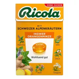 RICOLA o.Z.Box Bonbons au gingembre et à la menthe orange, 50 g