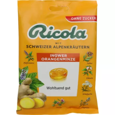 RICOLA sachet de bonbons au gingembre et à la menthe, 75 g