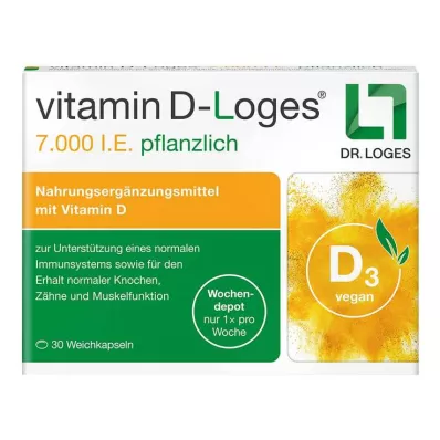 Vitamine D-Loges Dépôt hebdomadaire à base de plantes de 7 000 UI, 30 pièces