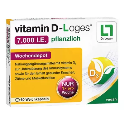 VITAMIN D-LOGES 7.000 U.I. à base de plantes, dépôt hebdomadaire, 60 unités