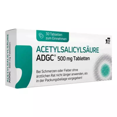ACETYLSALICYLSÄURE ADGC 500 mg comprimés, 30 pcs ACETYLSALICYLSÄURE ADGC 500 mg comprimés, 30 pcs