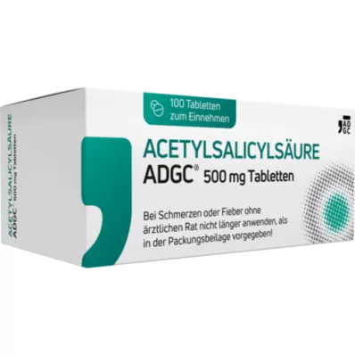 ACETYLSALICYLSÄURE ADGC 500 mg comprimés, 100 pcs