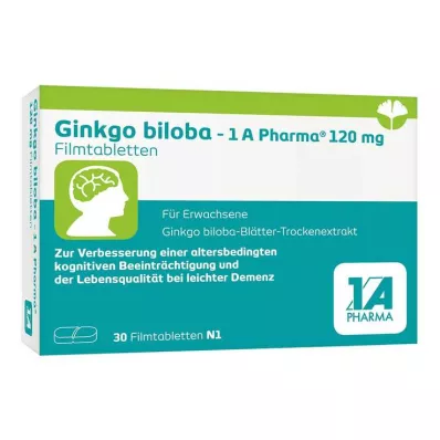 Ginkgo biloba - 1 A Pharma® 120 mg comprimés pelliculés, 30 pc Ginkgo biloba - 1 A Pharma® 120 mg comprimés pelliculés, 30 pc