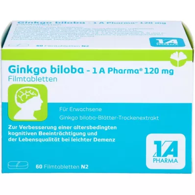 GINKGO BILOBA-1A Pharma 120 mg comprimés pelliculés, 60 comprimés