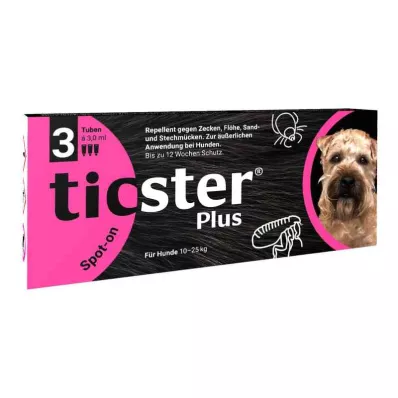 Ticster Plus Spot-on solution pour chiens 10-25kg (3x3 ml)