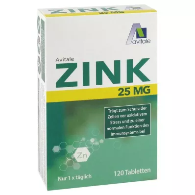 Comprimés de zinc 25 mg, 120 pc