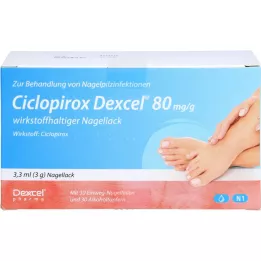 CICLOPIROX Dexcel 80 mg/g vernis à ongles, 3.3 ml