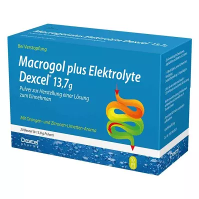 Macrogol plus électrolytes Dexcel 13,7 g Ple, 20 pc