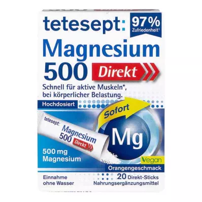 Tetesept Magnésium 500 Direct Sticks (20 pièces)