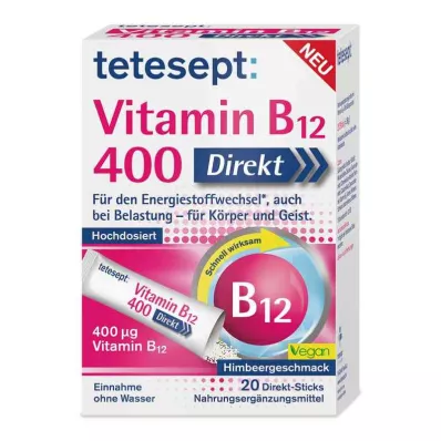 Tetesept Vitamine B12 400 Sticks Directs (20 pièces) Tetesept Vitamine B12 400 Sticks Directs (20 pièces)
