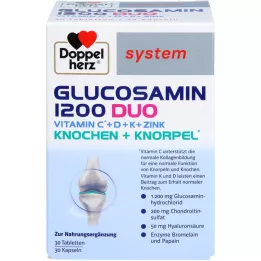 DOPPELHERZ Glucosamine 1200 Duo system paquet combiné, 60 pièces