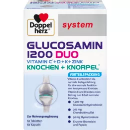 DOPPELHERZ Glucosamine 1200 Duo system emballage combiné, 120 pièces