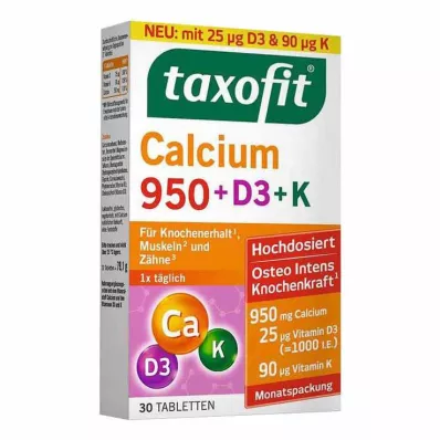 Taxofit Calcium 950 + D3 + K comprimés, 30 pc Taxofit Calcium 950 + D3 + K comprimés, 30 pc