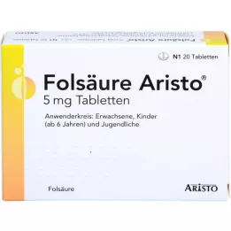 FOLSÄURE ARISTO 5 mg comprimés, 20 pcs
