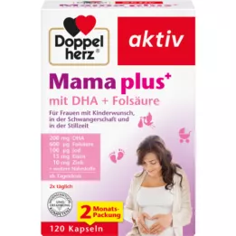 DOPPELHERZ Maman plus avec DHA+ acide folique en gélules, 120 gélules