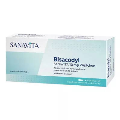 Bisacodyl Sanavita 10 mg suppositoires, 6 pc