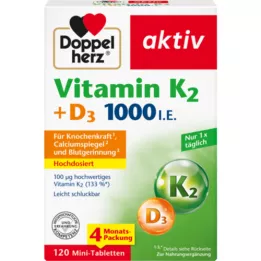DOPPELHERZ Comprimés de vitamine K2+D3 1000 U.I., 120 comprimés