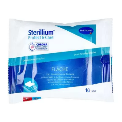 Sterillium Protect &amp; Lingettes désinfectantes pour surfaces dentretien (10 pièces)