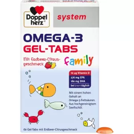 DOPPELHERZ Omega-3 Gel-Tabs family Erdb.Cit.system, 60 pcs
