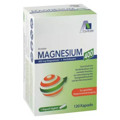 Capsules de magnésium 400 mg, 120 pc
