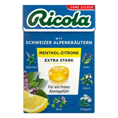 Ricola sans sucre boîte menthol citron bonbons extra forts (50 g) Ricola sans sucre boîte menthol citron bonbons extra forts (50 g)