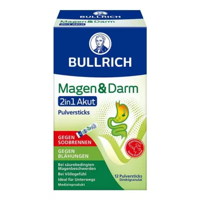 Bullrich Stomach &amp; Intestinal 2in1 Bâtonnets de poudre aiguë, 12 pc