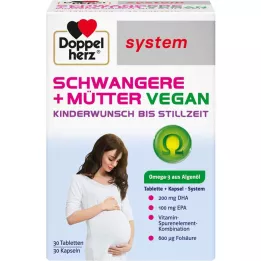 DOPPELHERZ Pack combiné vegan syst. pour femmes enceintes et mères, 60 comprimés