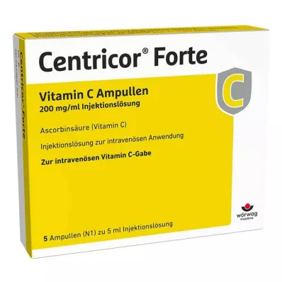 Ampoules Centricor® Forte Vitamine C 200 mg/ml, solution injectable, 5X5 ml