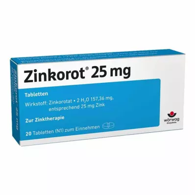 Zinkorot 25 mg comprimés de zinc à haute dose, 20 pc Zinkorot 25 mg comprimés de zinc à haute dose, 20 pc