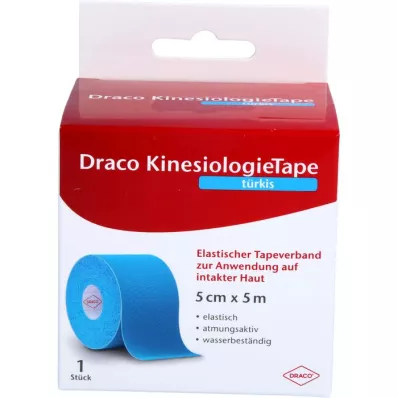 DRACO KINESIOLOGIETAPE 5 cmx5 m turquoise, 1 pc