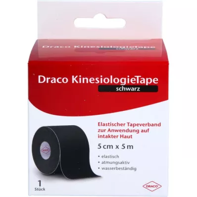 DRACO KINESIOLOGIETAPE 5 cmx5 m noir, 1 pc