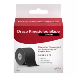 DRACO KINESIOLOGIETAPE 5 cmx5 m noir, 1 pc