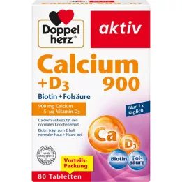 DOPPELHERZ Comprimés de Calcium 900+D3, 80 comprimés
