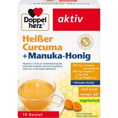 DOPPELHERZ Granules de curcuma chaud + miel de Manuka, 10 pc