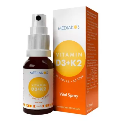 Vitamine D3 + K2 1000 UI 20 µg Mediakos Vital Spray, 20 ml